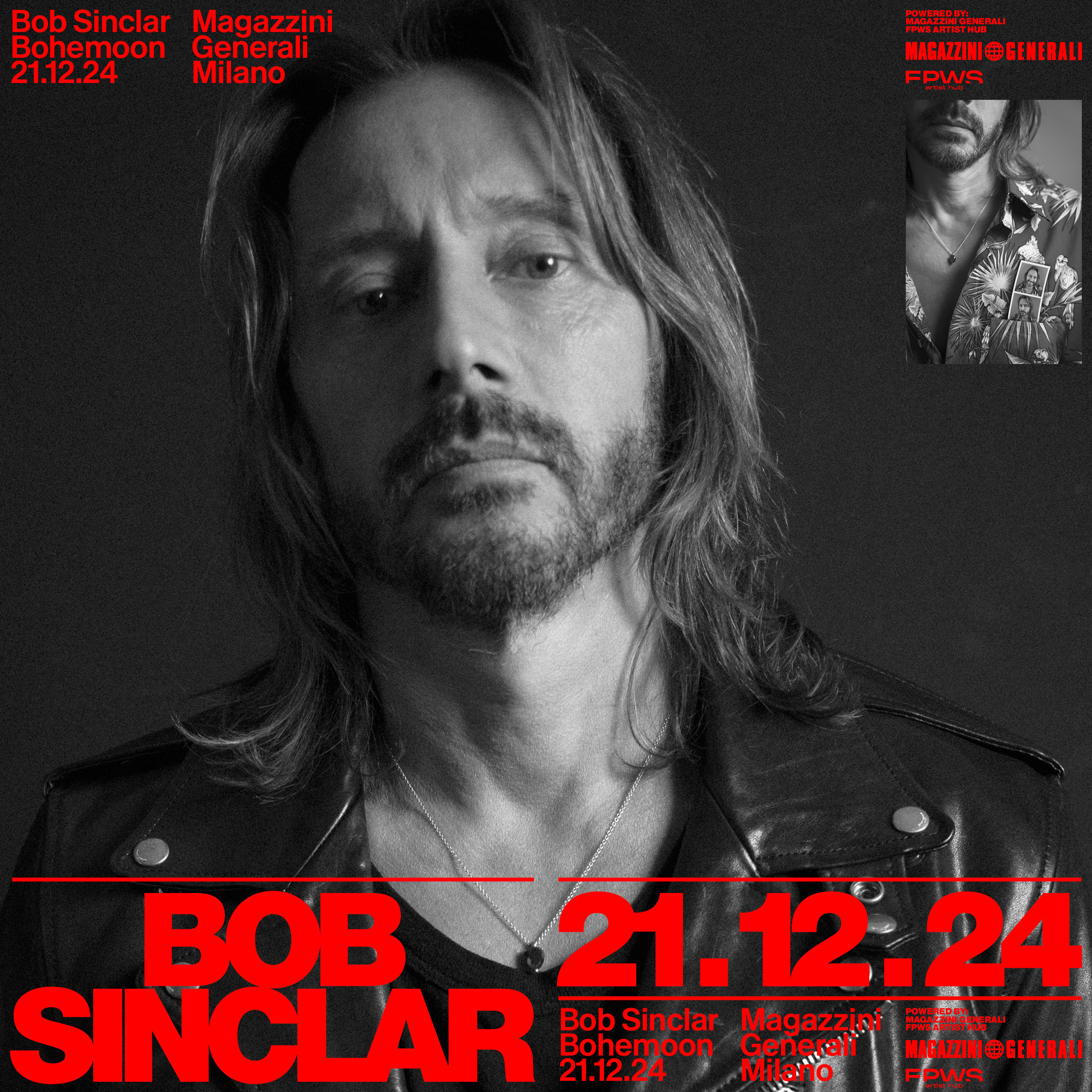 BOB SINCLAR SABATO 21  DICEMBRE 2024 - MILANO MAGAZZINI GENERALI